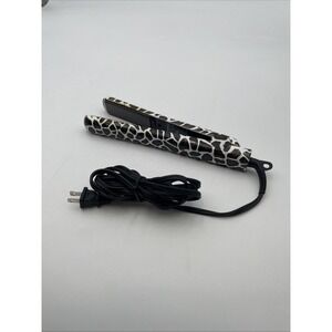 Amika Ceramic 1 " Hair Flat Iron AM5570 Leopard Print Temp 80-200C-power 90W